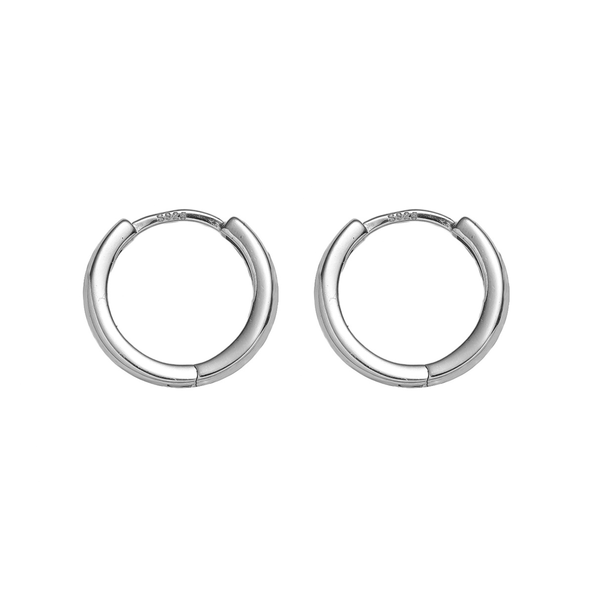 1 Pair Basic Round Handmade Copper Copper White Gold Plated Hoop Earrings display picture 2