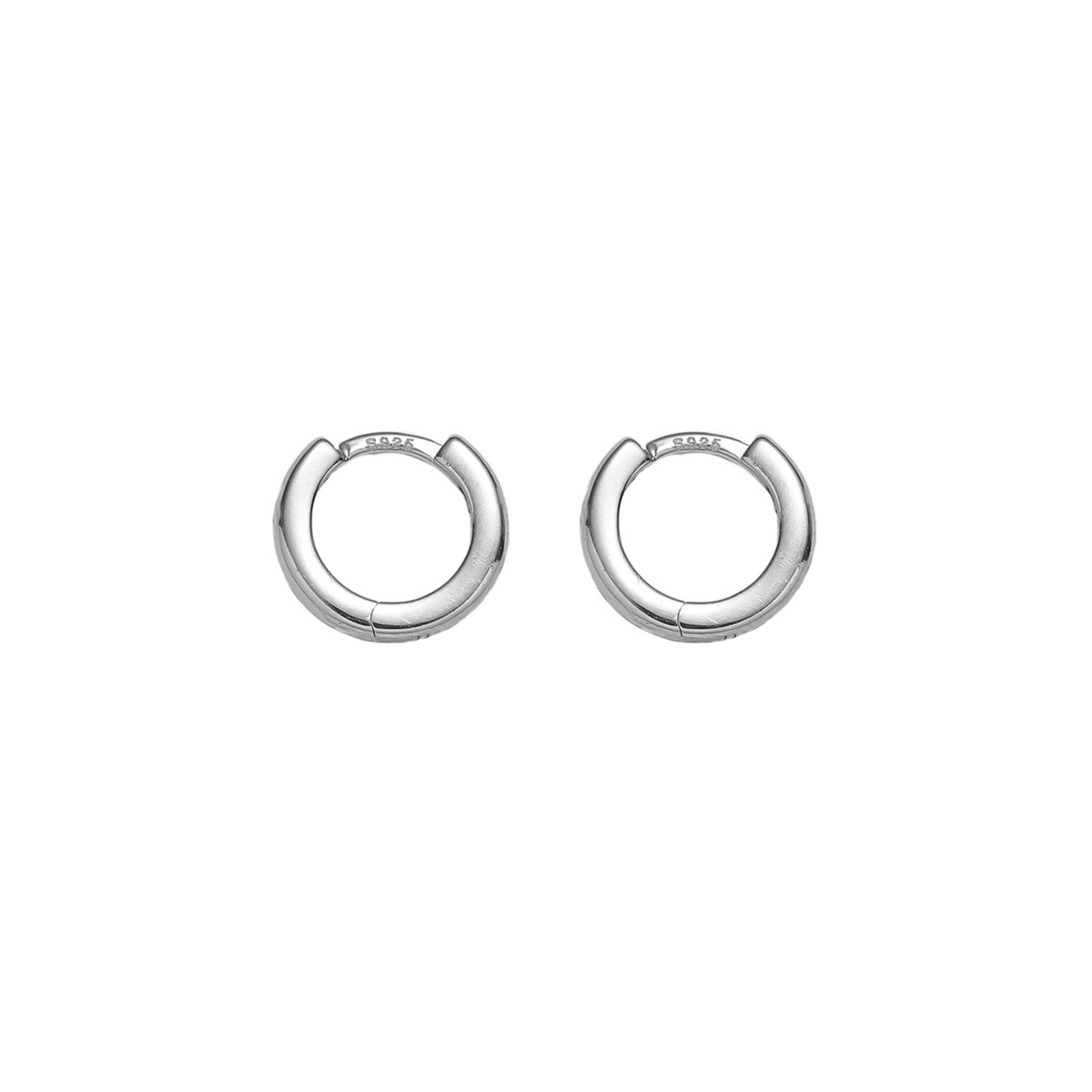 1 Pair Basic Round Handmade Copper Copper White Gold Plated Hoop Earrings display picture 1