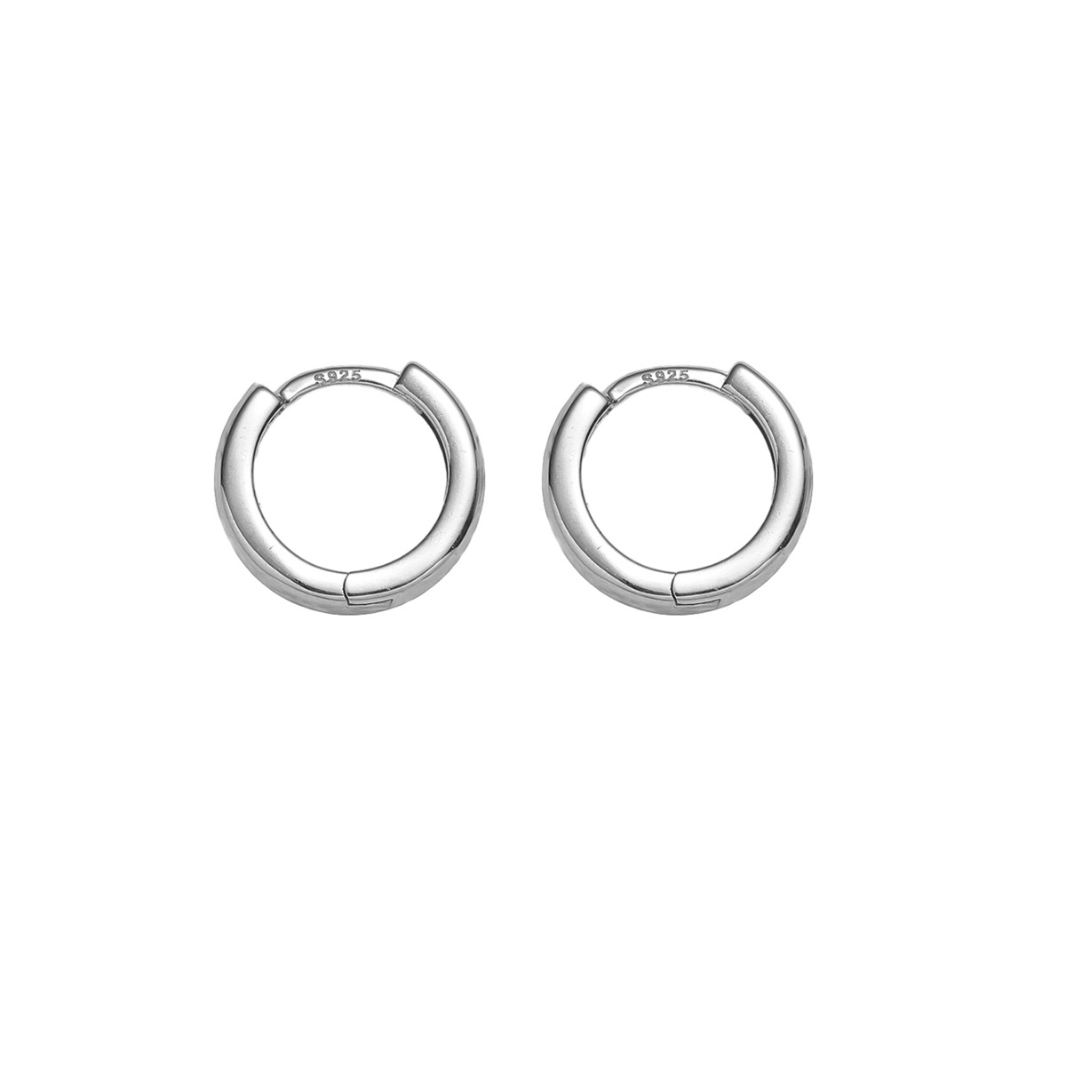 1 Pair Basic Round Handmade Copper Copper White Gold Plated Hoop Earrings display picture 3