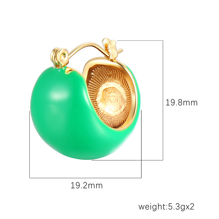 1 Pair Simple Style Geometric Solid Color Enamel Stainless Steel Hoop Earrings display picture 2