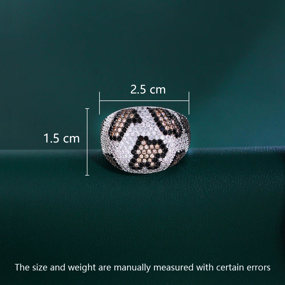 Copper Rhodium Plated Casual Retro Vacation Inlay Leopard Zircon Rings display picture 9