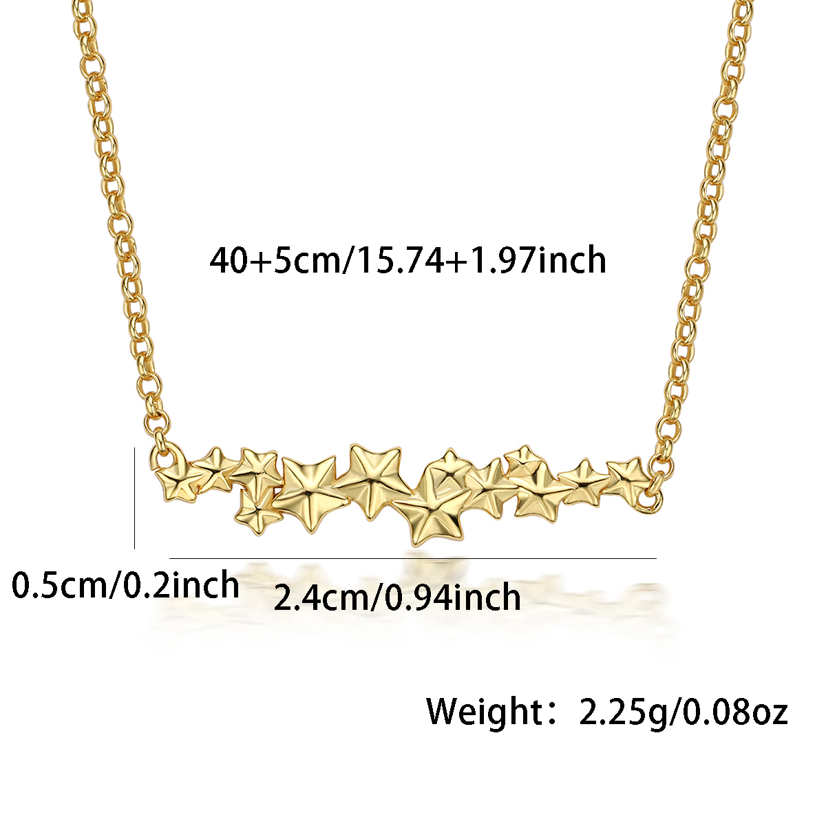 Casual Elegant Star Sterling Silver White Gold Plated Gold Plated Women's Bracelets Necklace display picture 1