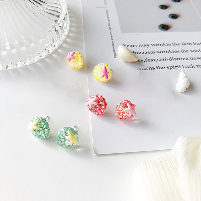 1 Pair Vacation Beach Sweet Fruit Resin Ear Studs display picture 1