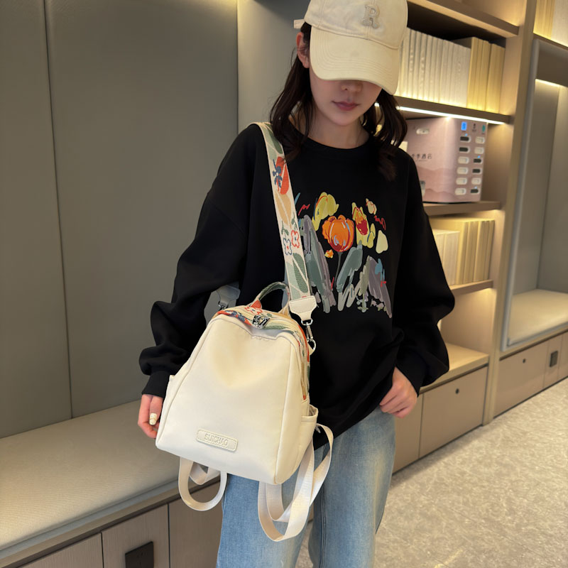 Women's Nylon Solid Color Classic Style Sewing Thread Bucket Zipper Fashion Backpack display picture 21