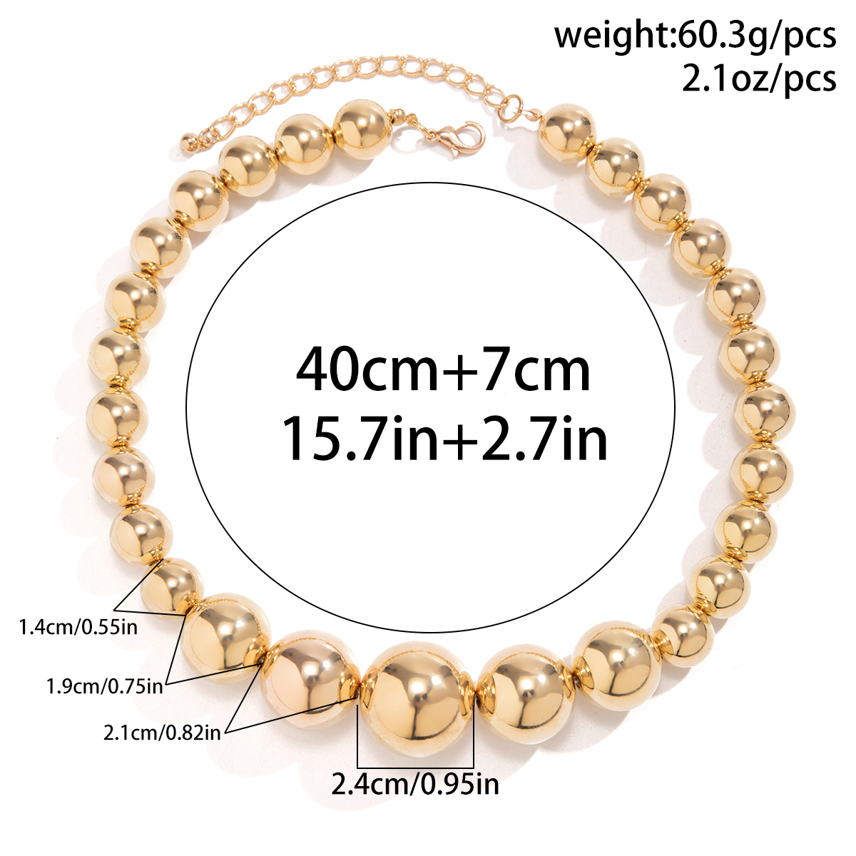 Exaggerated Streetwear Geometric CCB Beaded Women's Necklace display picture 1