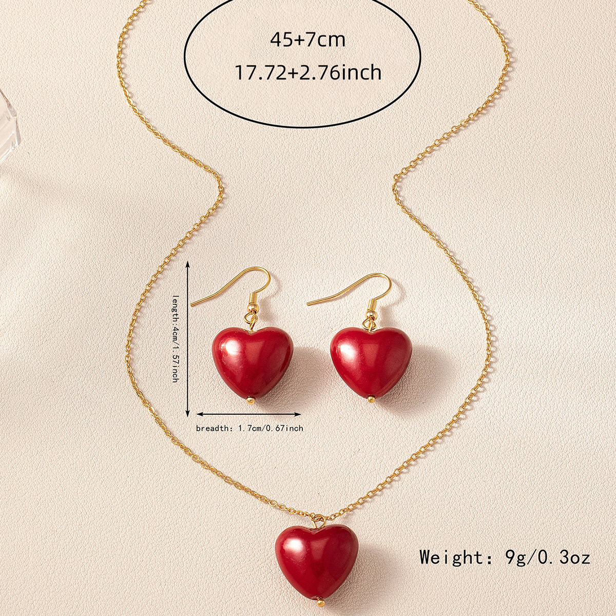 Sweet Classic Style Commute Heart Shape Plastic Ferroalloy Women's Jewelry Set display picture 6