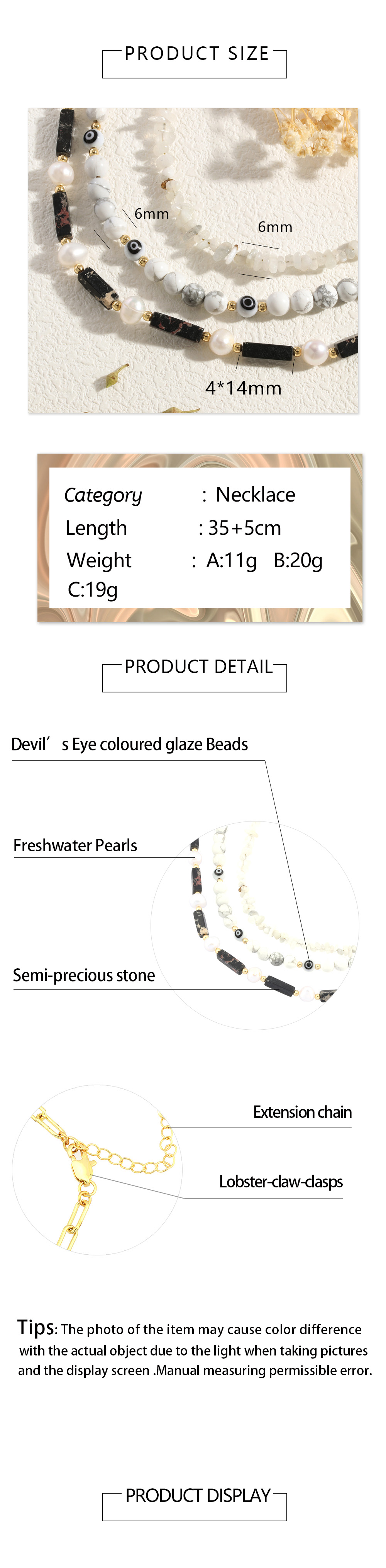 IG-Stil Handgemacht Koreanische Art Rechteck Süßwasserperle Stein Kupfer Perlen 18 Karat Vergoldet Frau Halskette display picture 1
