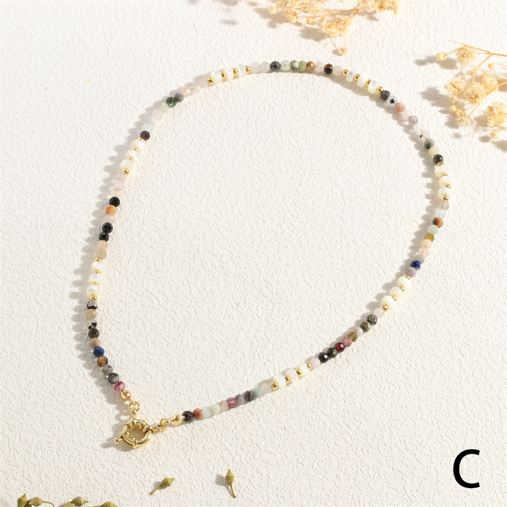 Süßwasserperle Stein Kupfer 18 Karat Vergoldet IG-Stil Süss Einfacher Stil Geometrisch Perlen Halskette display picture 13