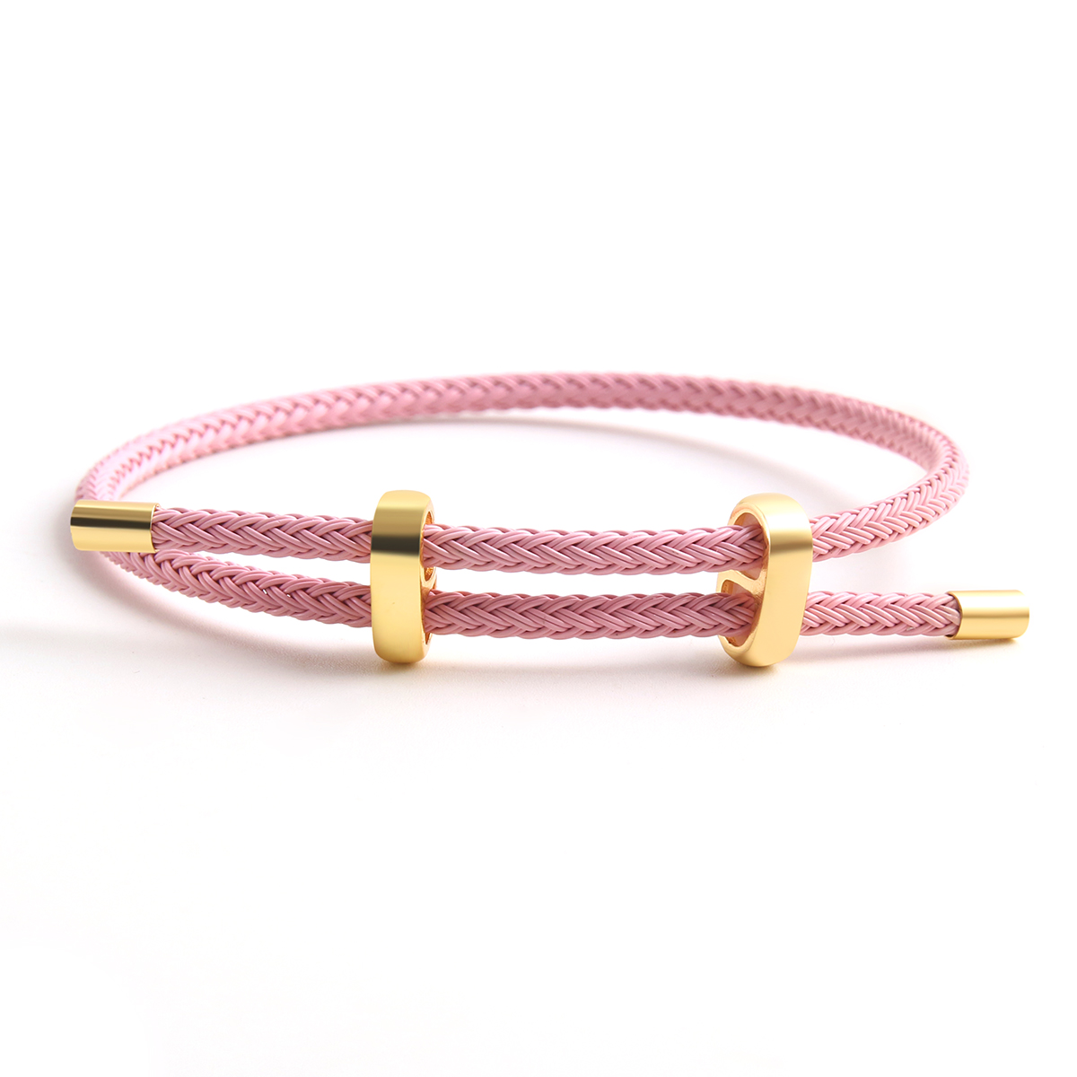 Hip-Hop Simple Style Color Block Wire Rope Copper Buckle Women's Wristband display picture 2