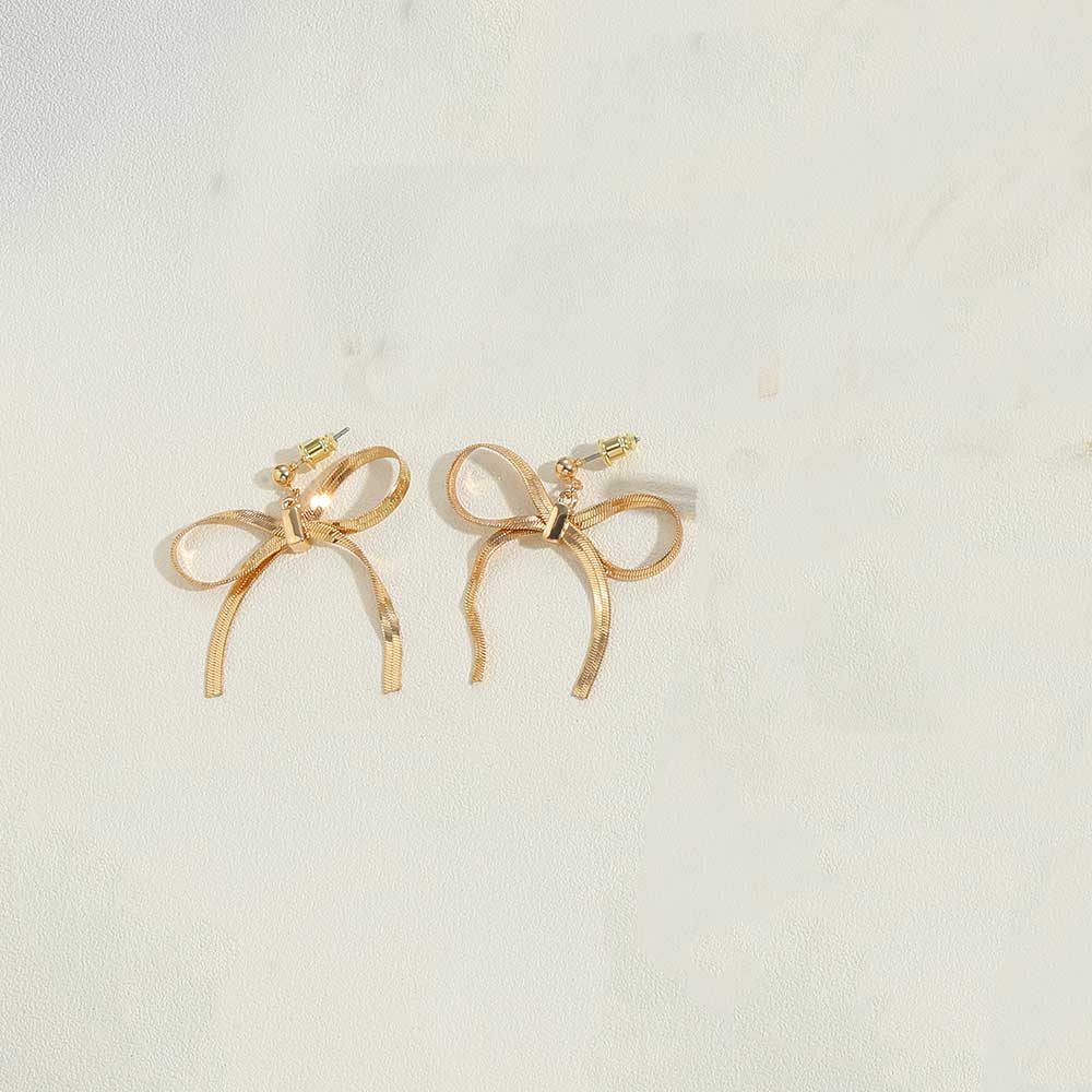 1 Pair Vintage Style Simple Style Commute Bow Knot Copper 14K Gold Plated Drop Earrings display picture 4