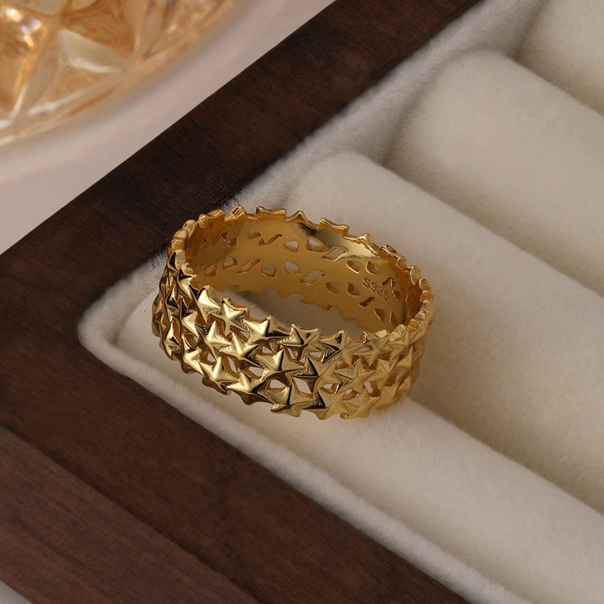 Sterling Silber Weißgold Plattiert Vergoldet Elegant Glam Luxuriös Stern Ringe display picture 4