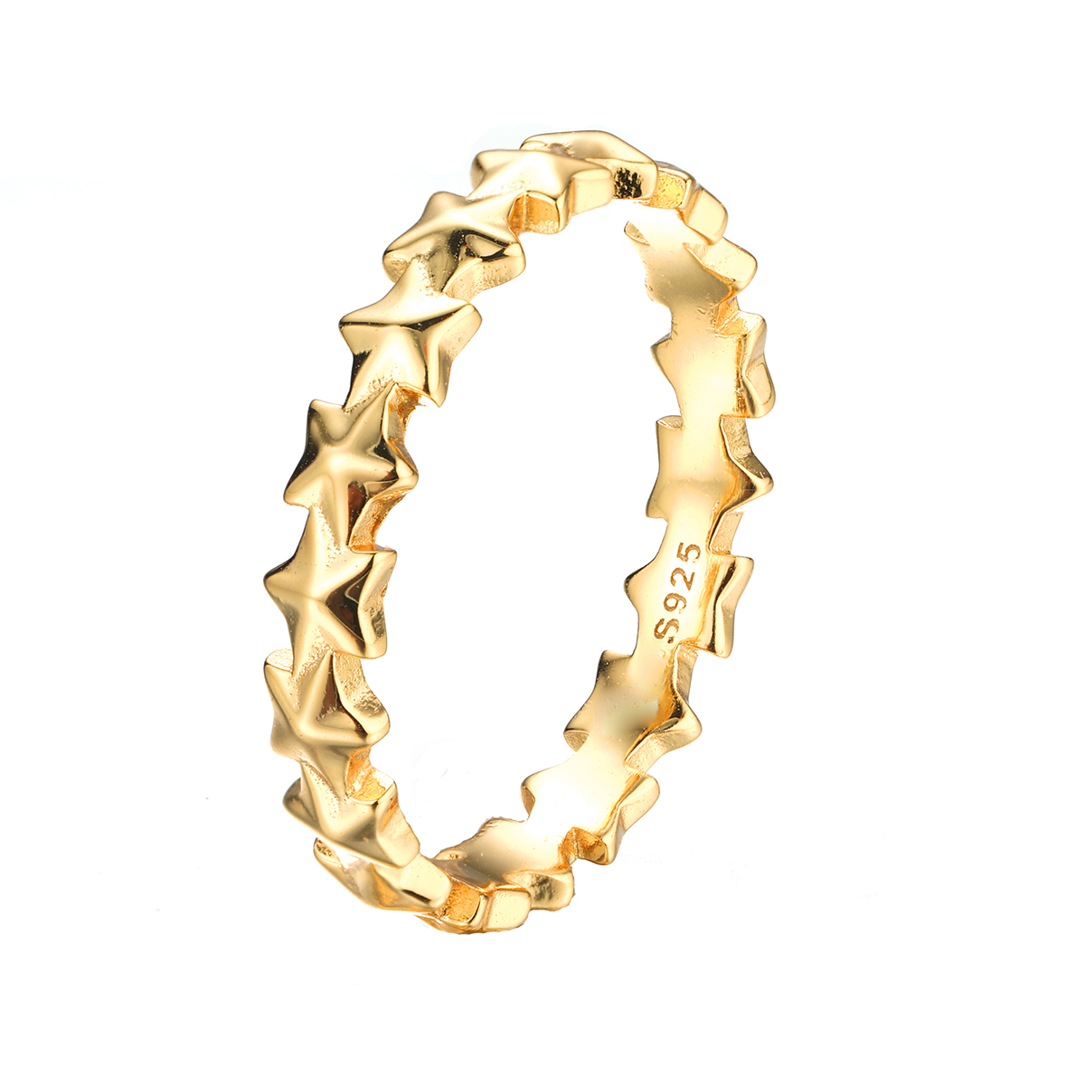 Sterling Silber Weißgold Plattiert Vergoldet Elegant Glam Luxuriös Stern Ringe display picture 5
