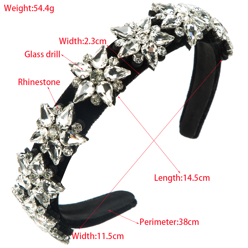 Women's Elegant Luxurious Flower Cloth Inlay Rhinestones Glass Drill Hair Band display picture 2