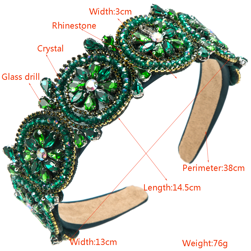 Women's Elegant Luxurious Flower Cloth Inlay Artificial Crystal Rhinestones Glass Drill Hair Band display picture 1