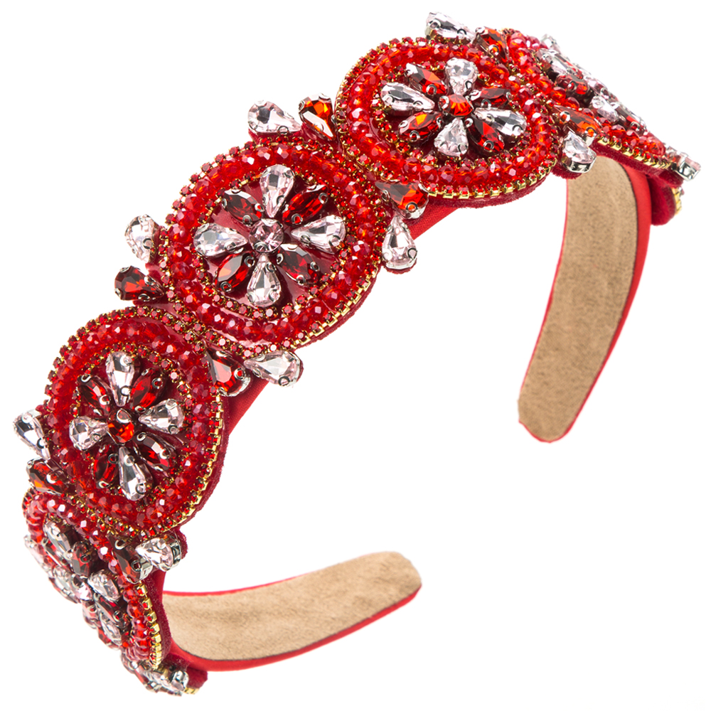 Women's Elegant Luxurious Flower Cloth Inlay Artificial Crystal Rhinestones Glass Drill Hair Band display picture 6