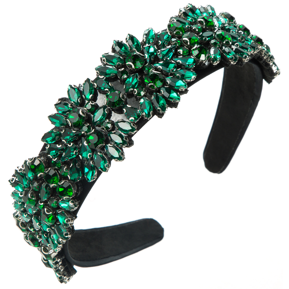 Women's Elegant Luxurious Flower Cloth Inlay Rhinestones Glass Drill Hair Band display picture 7
