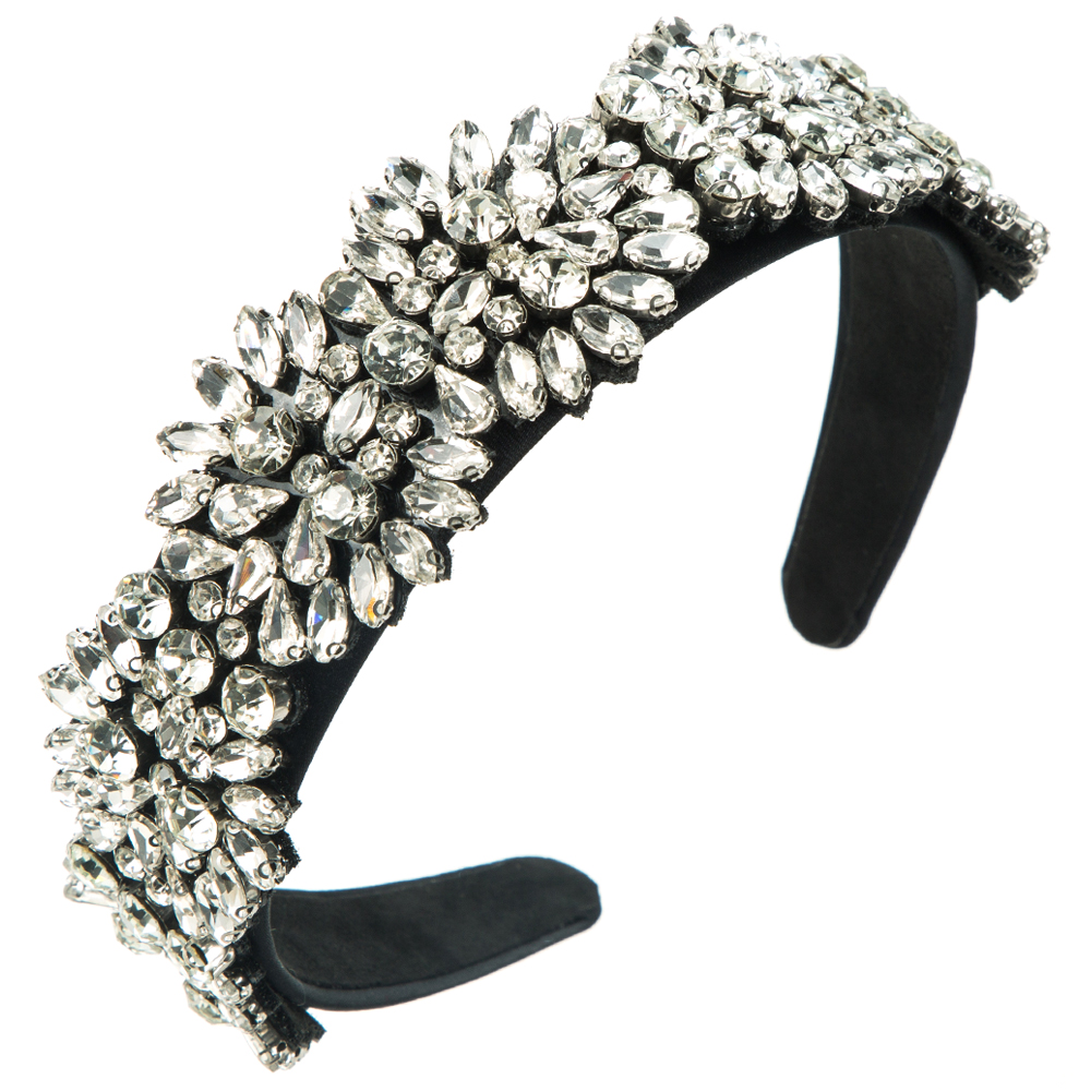 Women's Elegant Luxurious Flower Cloth Inlay Rhinestones Glass Drill Hair Band display picture 5