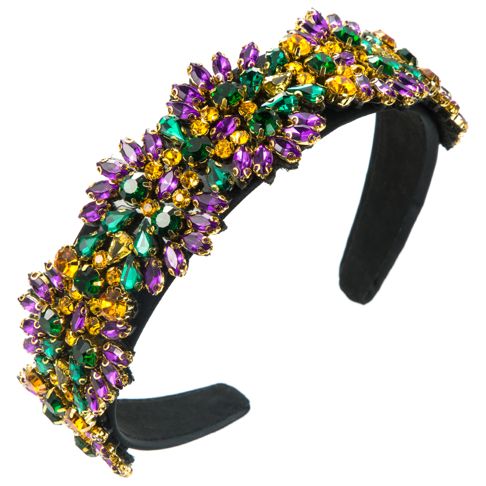 Women's Elegant Luxurious Flower Cloth Inlay Rhinestones Glass Drill Hair Band display picture 9