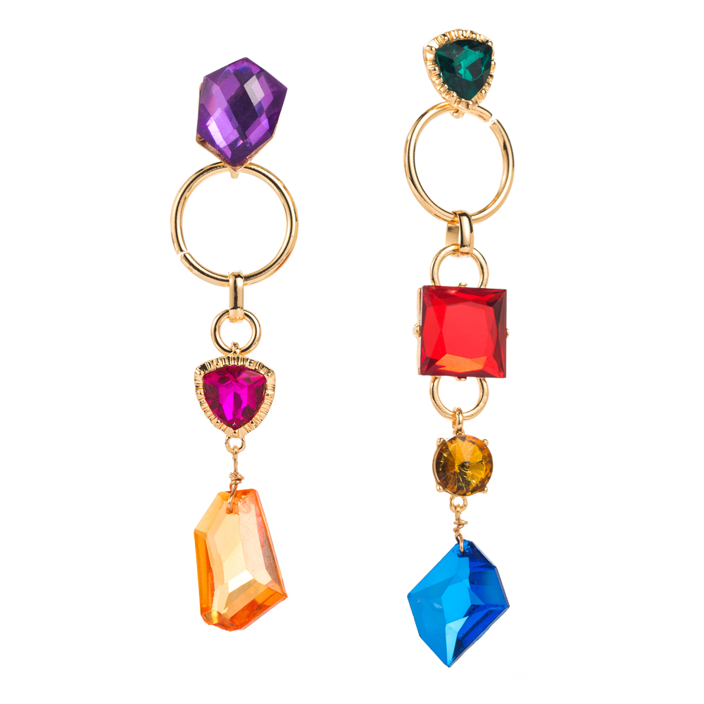 1 Pair Elegant Luxurious Geometric Hollow Out Inlay Alloy Glass Drill Gold Plated Drop Earrings display picture 9