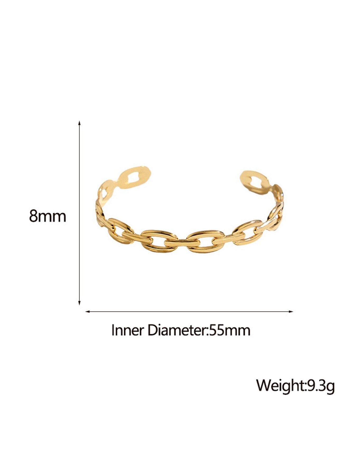 Exaggerated Simple Style British Style Round Oval Solid Color 304 Stainless Steel 18K Gold Plated Bangle In Bulk display picture 2
