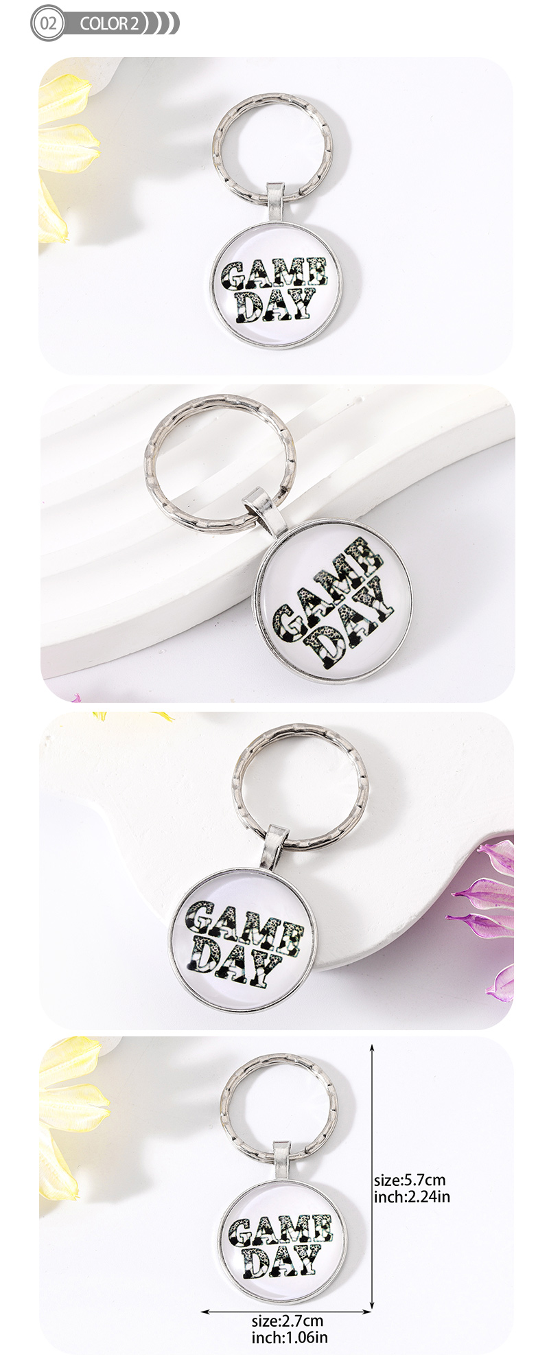 Simple Style Letter Heart Shape Alloy Plating Inlay Glass Bag Pendant Keychain display picture 3