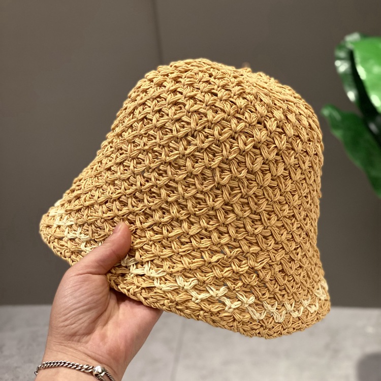Women's Casual Solid Color Hollow Out Flat Eaves Bucket Hat display picture 2