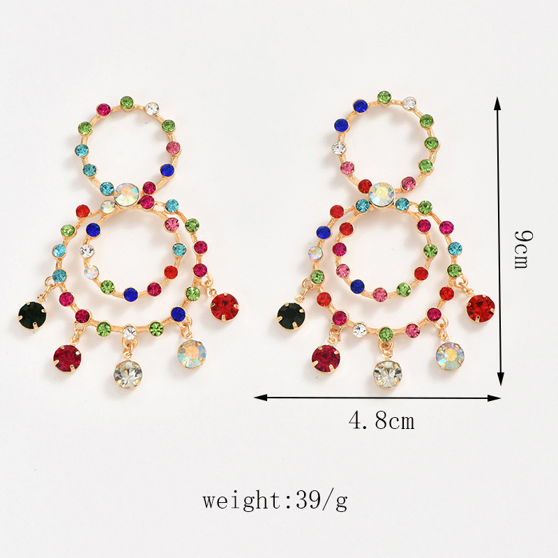 1 Pair Exaggerated Geometric Circle Alloy Drop Earrings display picture 2