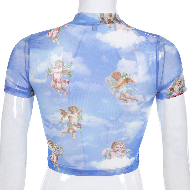 Women's Blouses Sexy Tropical Floral Chiffon High Elastic Crop Tops display picture 7