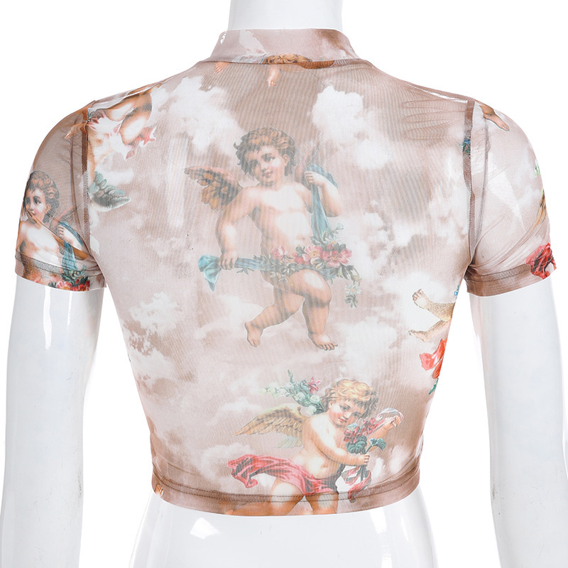 Women's Blouses Sexy Tropical Floral Chiffon High Elastic Crop Tops display picture 5