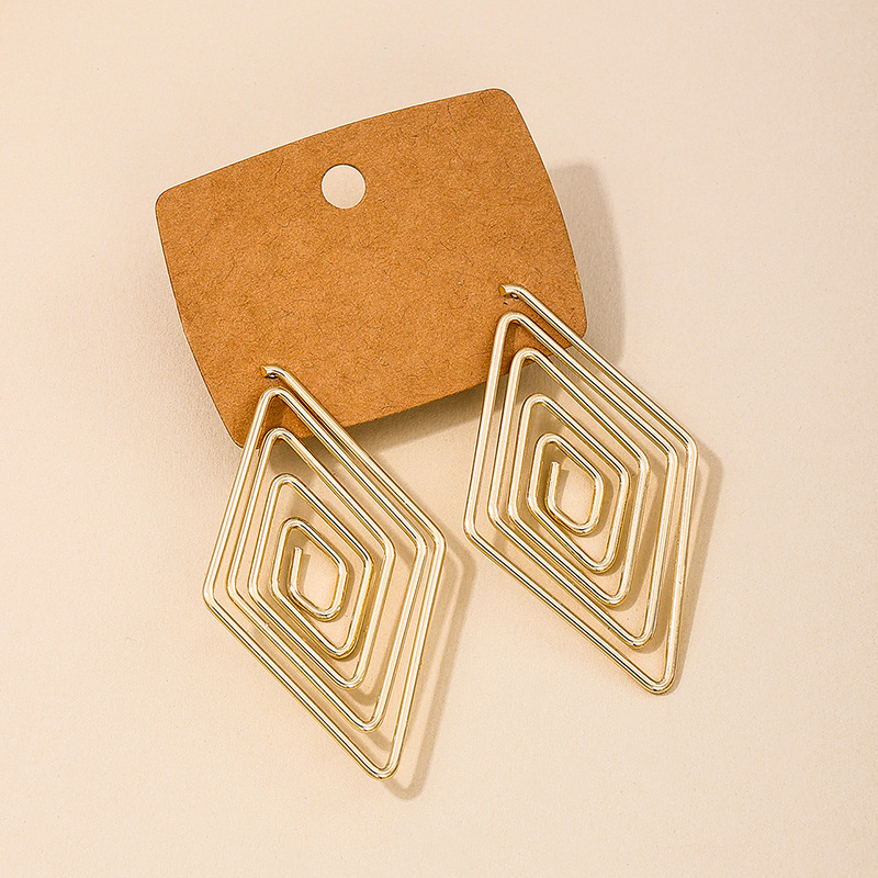 1 Pair IG Style Simple Style Rhombus Alloy Ear Studs display picture 5
