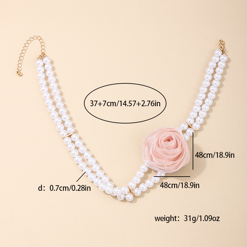 IG Style Simple Style Flower Artificial Pearl Alloy Beaded Plating Women's Choker display picture 6