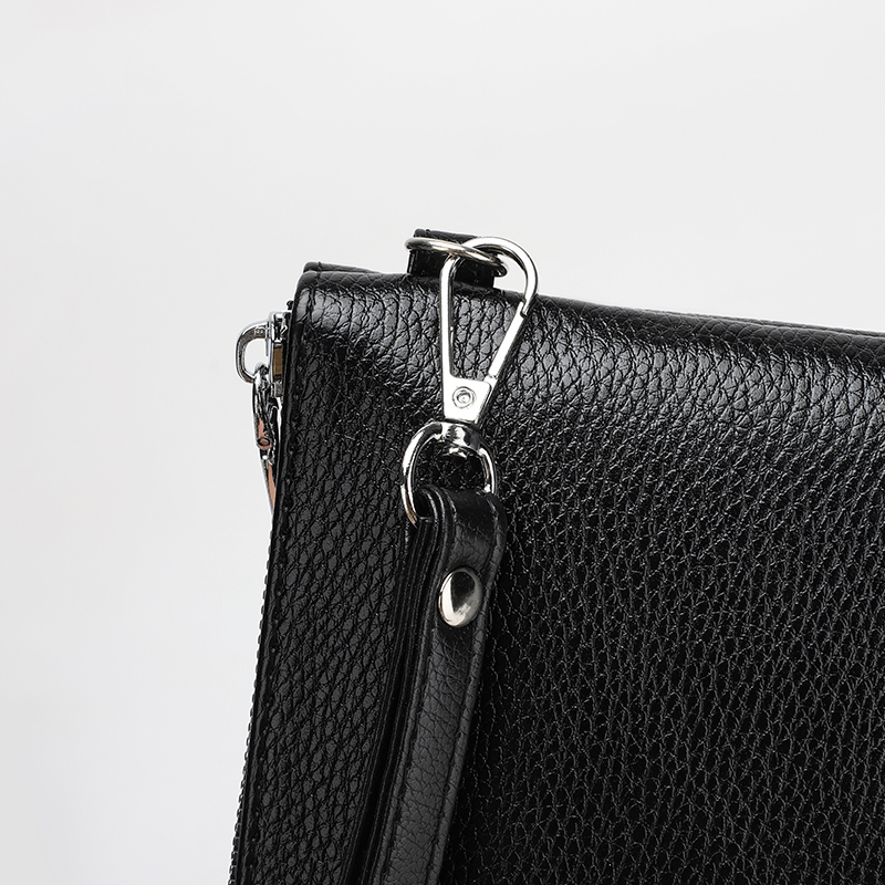 Men's Reed Pu Leather Zipper Clutch Bag display picture 14
