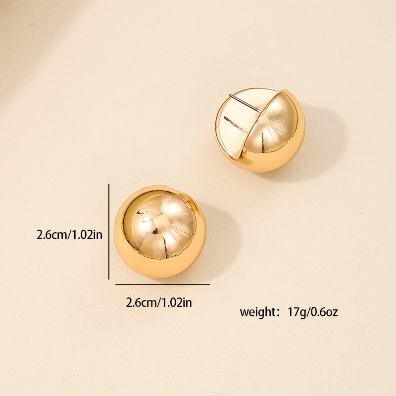 1 Pair IG Style Simple Style Round Flower Plating Alloy Ear Studs display picture 2