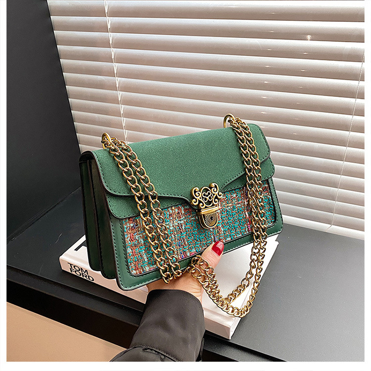 Women's Medium Pu Leather Color Block Classic Style Lock Clasp Crossbody Bag display picture 1