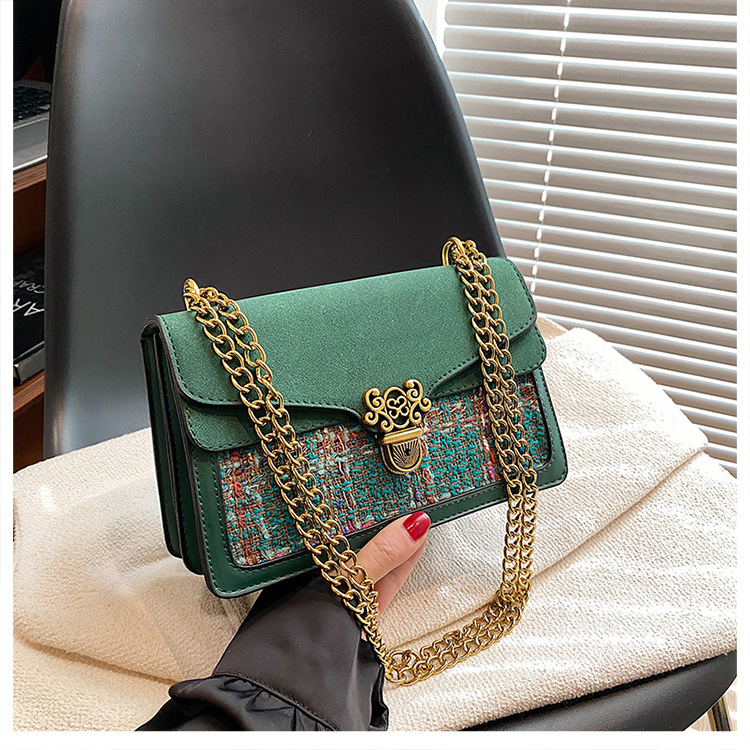 Women's Medium Pu Leather Color Block Classic Style Lock Clasp Crossbody Bag display picture 2