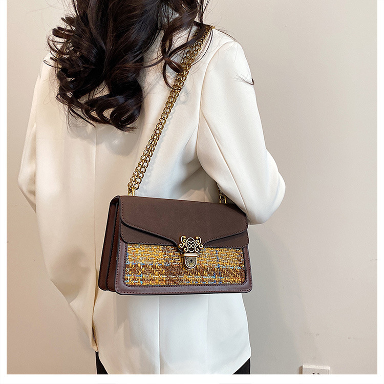 Women's Medium Pu Leather Color Block Classic Style Lock Clasp Crossbody Bag display picture 17