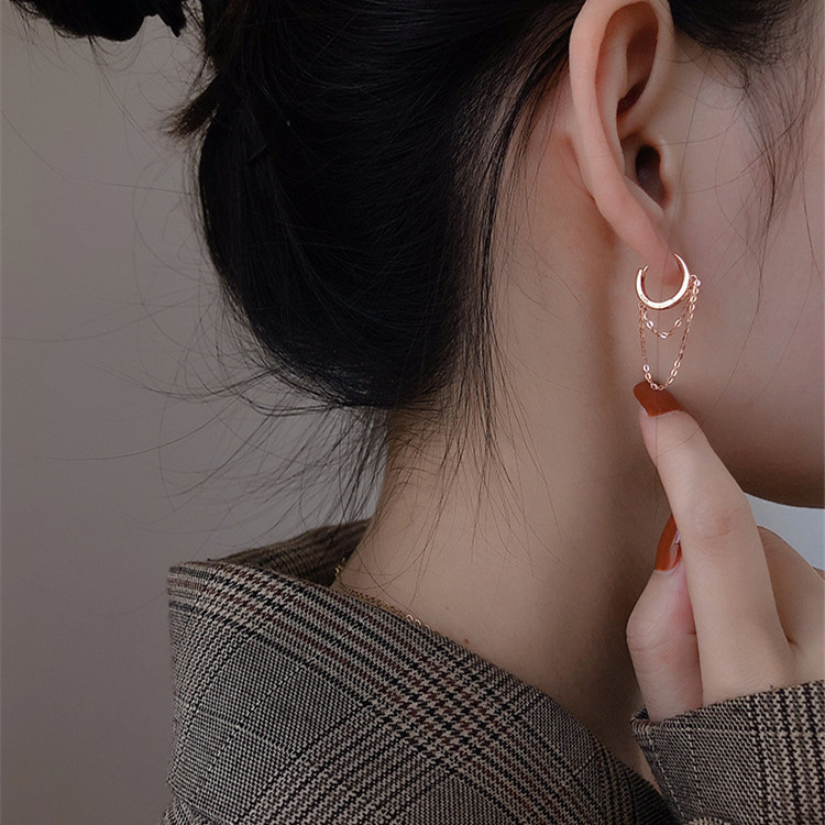 1 Pair Simple Style Solid Color Stainless Steel Earrings display picture 2