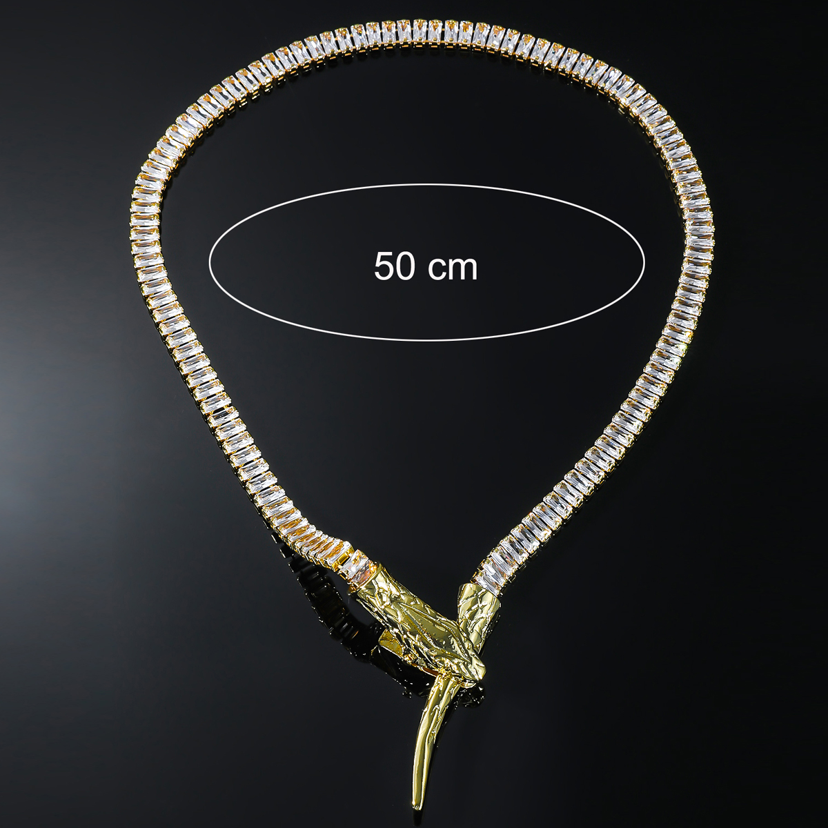 Copper Luxurious Shiny Snake Inlay Zircon Necklace display picture 2