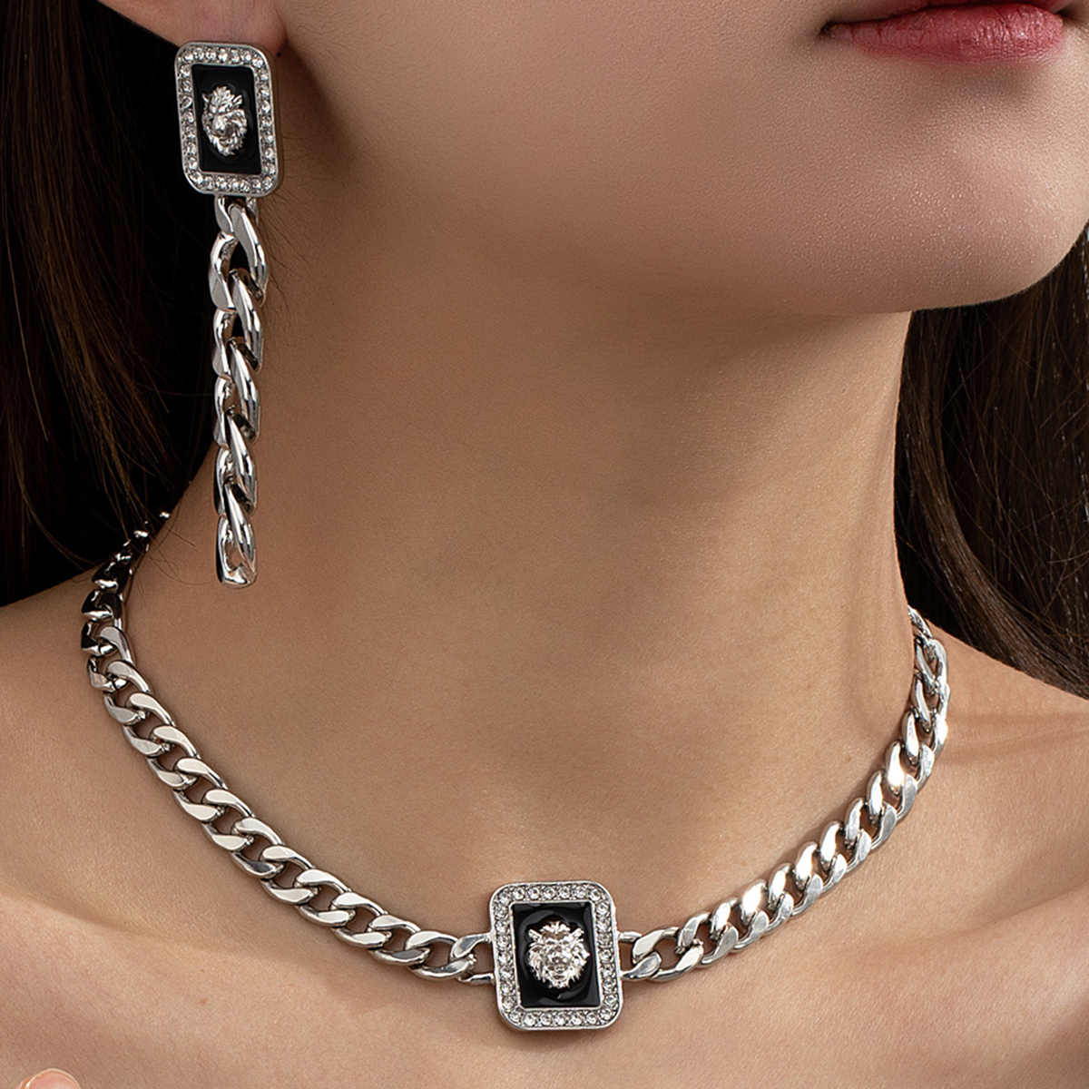 Classic Style Commute Lion Alloy Inlay Rhinestones Women's Jewelry Set display picture 1