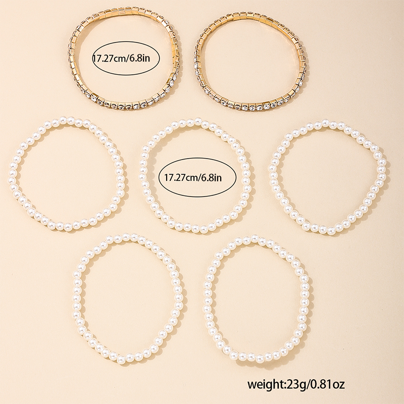 IG-Stil Einfacher Stil Geometrisch Legierung Perlen Perle Inlay Strasssteine Frau Armbänder display picture 4