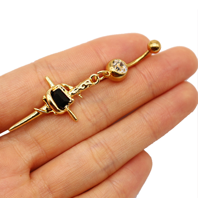 1 Piece Belly Rings Simple Style Shiny Star Heart Shape Wings 316 Stainless Steel  Alloy Hollow Out Inlay Acrylic Rhinestones Glass Gold Plated display picture 17