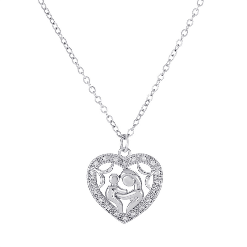 Cobre Chapados en oro de 18k Elegante Estilo Simple Forma De Corazón Ahuecar Embutido Diamantes De Imitación Collar Colgante display picture 15