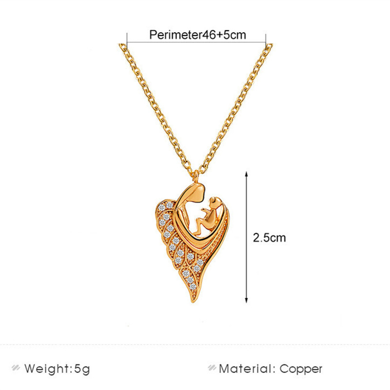 Copper 18K Gold Plated Elegant Simple Style Heart Shape Hollow Out Inlay Rhinestones Pendant Necklace display picture 6