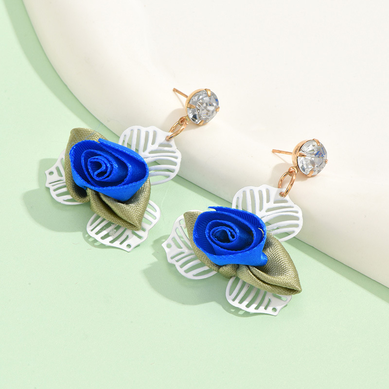 1 Pair Sweet Simple Style Flower Alloy Drop Earrings display picture 4