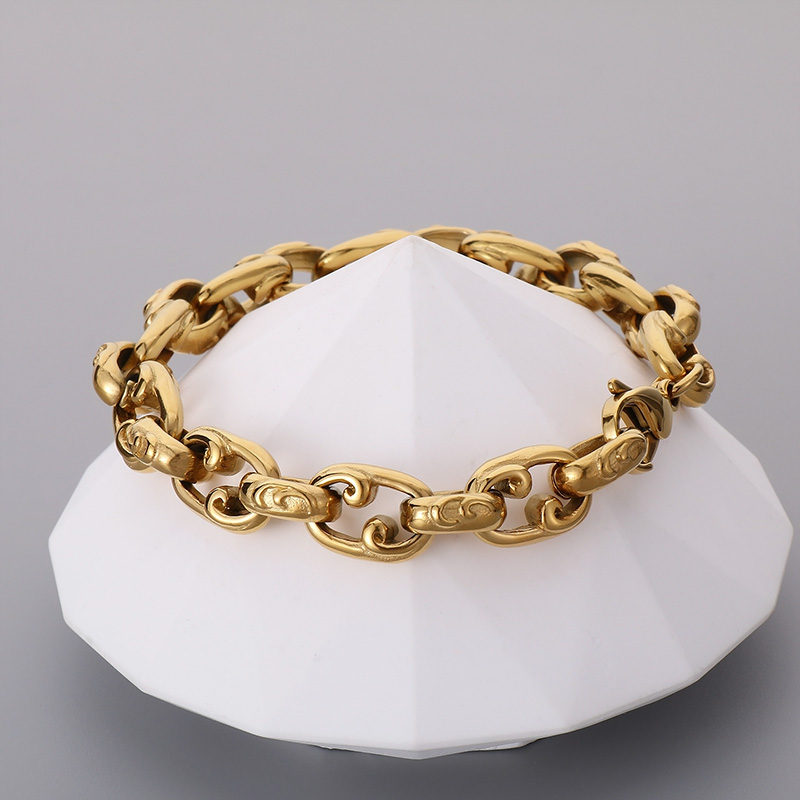 Stainless Steel 18K Gold Plated Casual Simple Style Solid Color Bracelets display picture 6