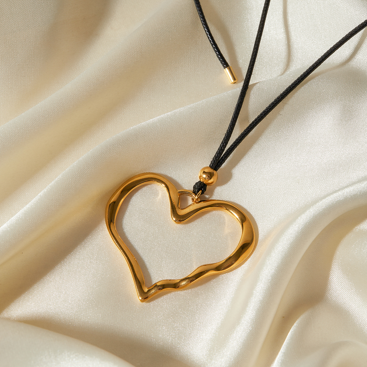 Acero Inoxidable Chapados en oro de 18k Estilo IG Forma De Corazón Collar display picture 11