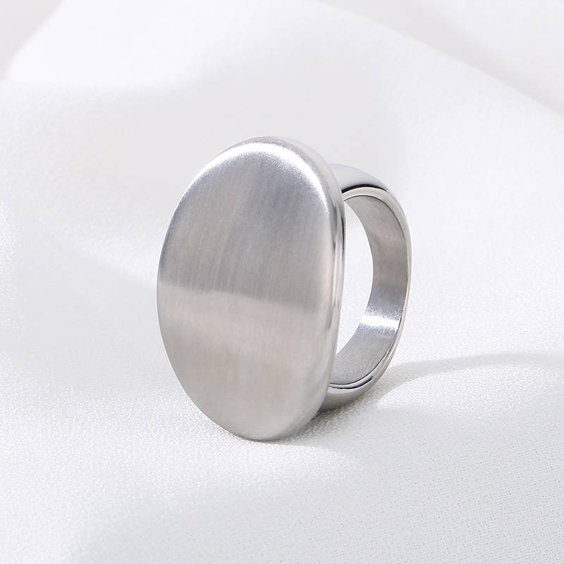 Stainless Steel Casual Simple Style Oval Rings display picture 3