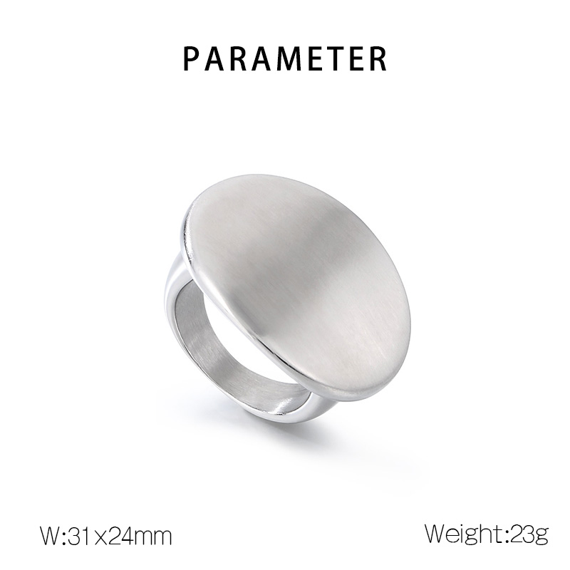 Stainless Steel Casual Simple Style Oval Rings display picture 1