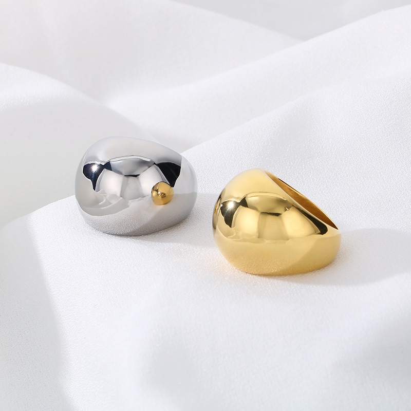 Stainless Steel 18K Gold Plated Simple Style Solid Color Rings display picture 6
