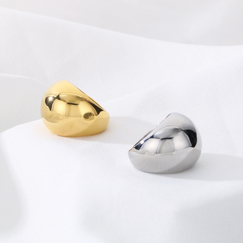 Stainless Steel 18K Gold Plated Simple Style Solid Color Rings display picture 8